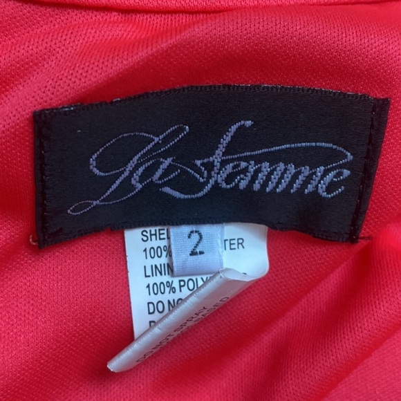 🪸La Femme Two Piece Beaded Pink Grapefruit Coral 2 Piece Prom Formal Dress - Picture 12 of 13